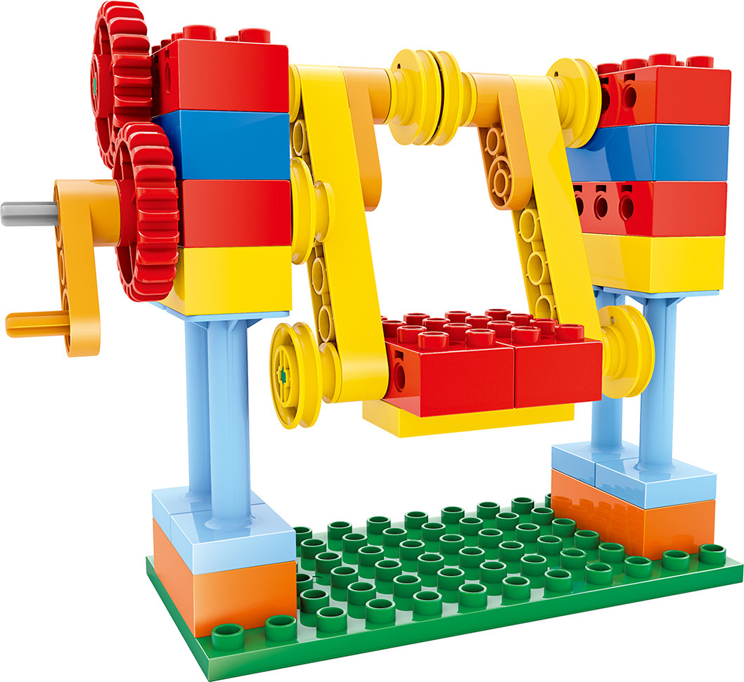 群隆ql1501大颗粒积木机械齿轮拼装培训机构教具盒装儿童益智积木