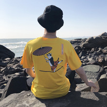 男t恤夏季薄款 嘻哈t恤男士短袖新款纯棉圆领半袖衫服装班服男女