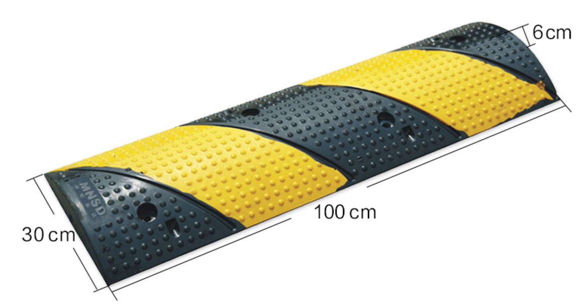 橡胶人字形减速带350x1000x50mm乡村小区道路口减速板黄黑减速垄