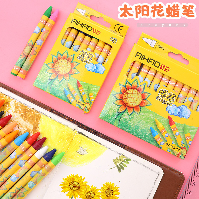 Student 8 Color/12/24 Color Crayon Kindergarten Baby Children's Crayons Set Wholesale Color Coloring Pen