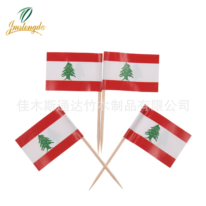 Lebanon Flag Toothpick Flag Decorative Food Fruit Ice Cream Drinks, Etc. Can Be Mixed and Matched
