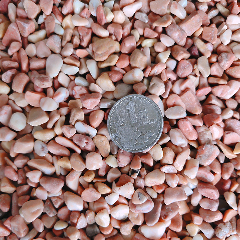 黄色水洗石 砾石碎石园林铺路石胶粘石 透水路面水磨石彩色石子