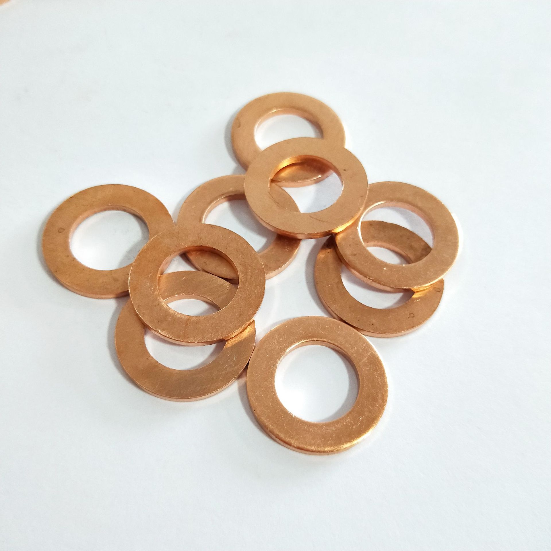 工厂供应铜垫片退火紫铜垫圈铜介子圆形平垫片尺寸可加工定制