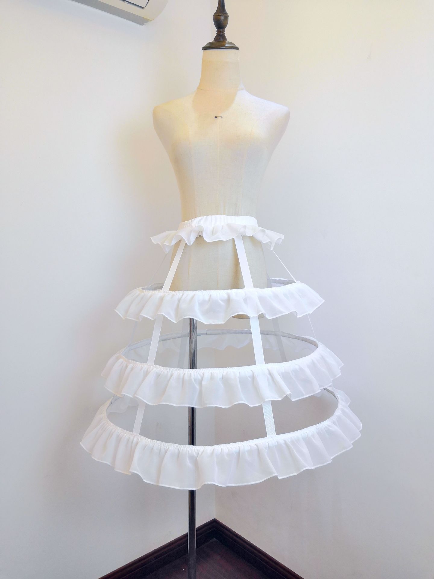 日常lolita镂空荷叶边鸟笼鱼骨裙撑cosplay暴力荷叶裙撑洋装标配