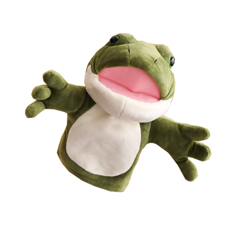 青蛙手偶毛绒安抚玩具幼儿园亲子互动表演小动物手套玩偶嘴巴能动