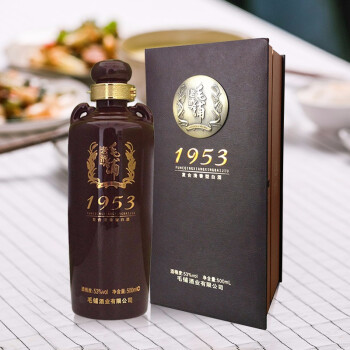 毛铺53度毛铺老酒1953礼袋500ml瓶白酒
