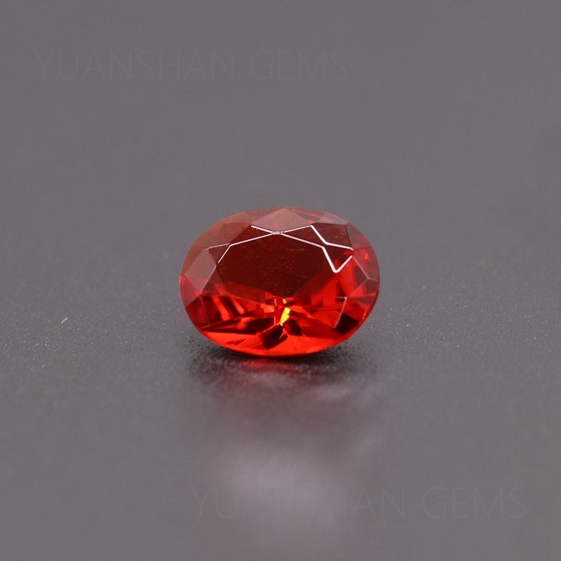 梧州宝石批发 人造宝石aaa彩色刚玉桔红刚玉 人造水晶红刚玉宝石