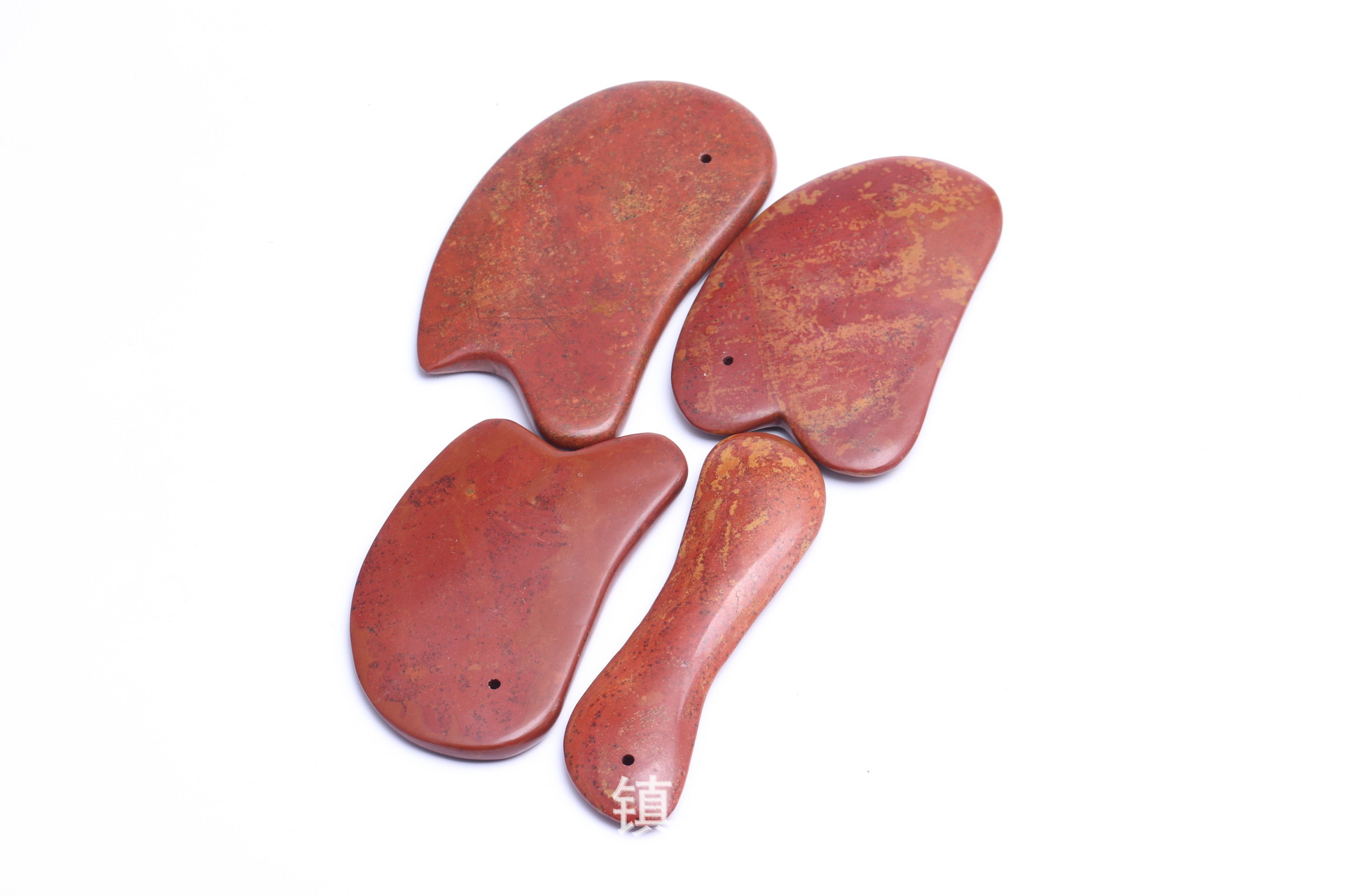 厂家直销 富贵红砭石大刀型刮痧板面部三角板脸部刮痧抛光亮光