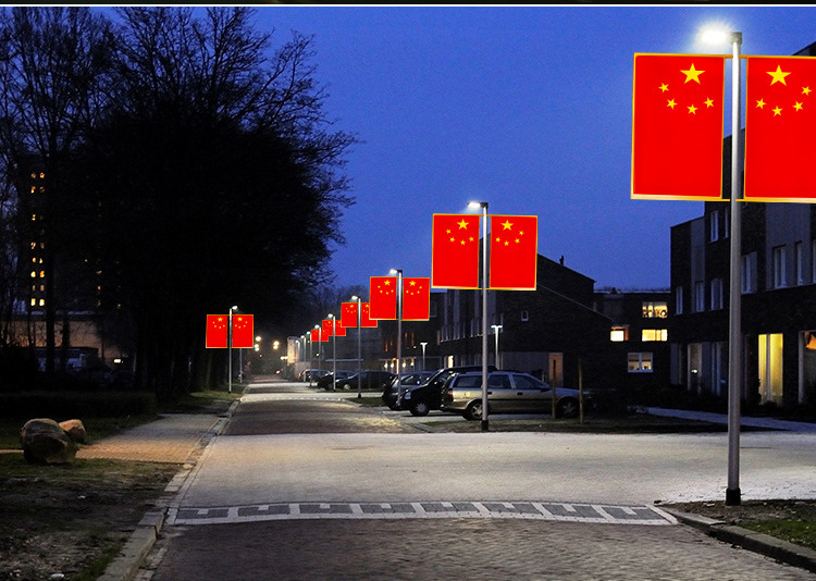 国旗灯箱户外led发光防水防晒路灯杆亮化景观灯吸塑五星红旗