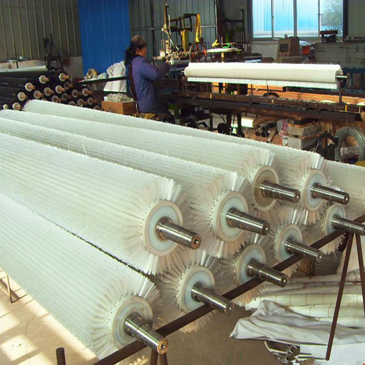 毛刷厂定做玻璃清洗毛刷工业除尘磨料丝毛刷辊果蔬清洗尼龙刷辊