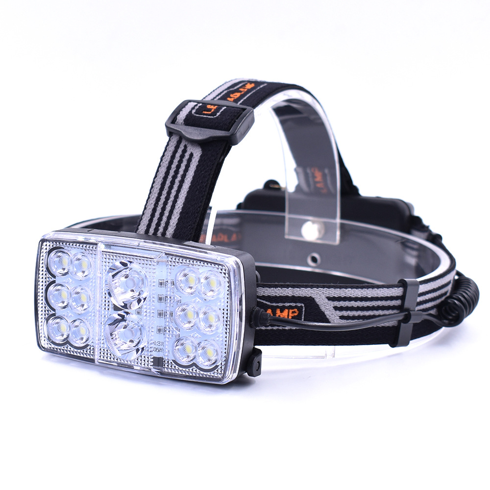强光头灯多灯珠系列usb充电头灯14led泛光大范围头戴钓鱼工作灯