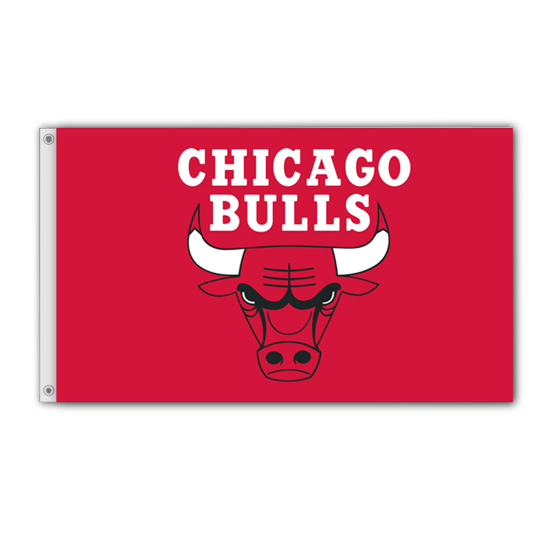 芝加哥公牛队篮球队队徽旗帜chicago bulls flag 装饰旗派对装饰