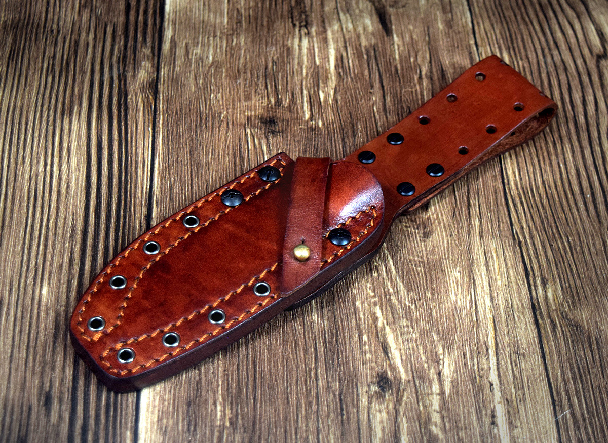 手工刀套 手工皮套 植糅革牛皮刀套 手工复古高档皮套 猎刀军刀套