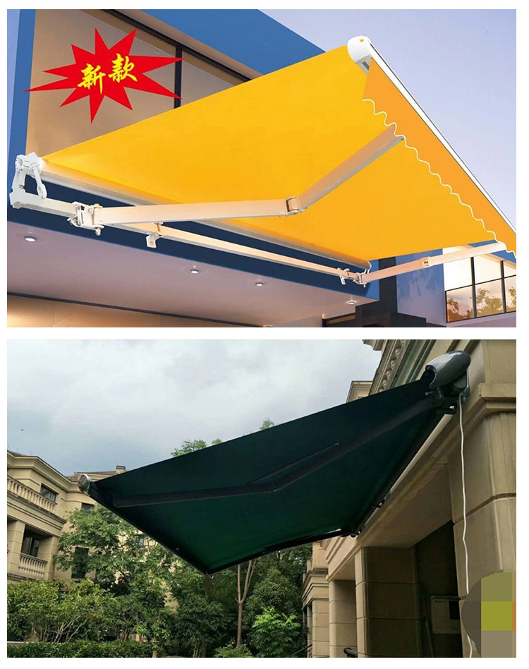 曲臂伸缩雨棚 店铺活动雨篷 店门口雨搭帐篷 手动电动档口遮阳蓬