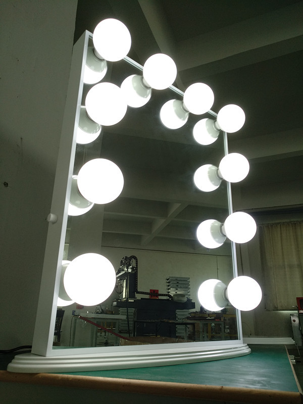 定制包边好莱坞化妆镜led灯泡调光智能低压镜台式化妆可调亮暗镜