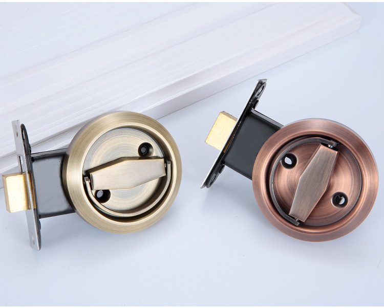 304不锈钢暗锁单面移门隐形门背景墙拉环锁暗藏式暗装嵌入拉手锁