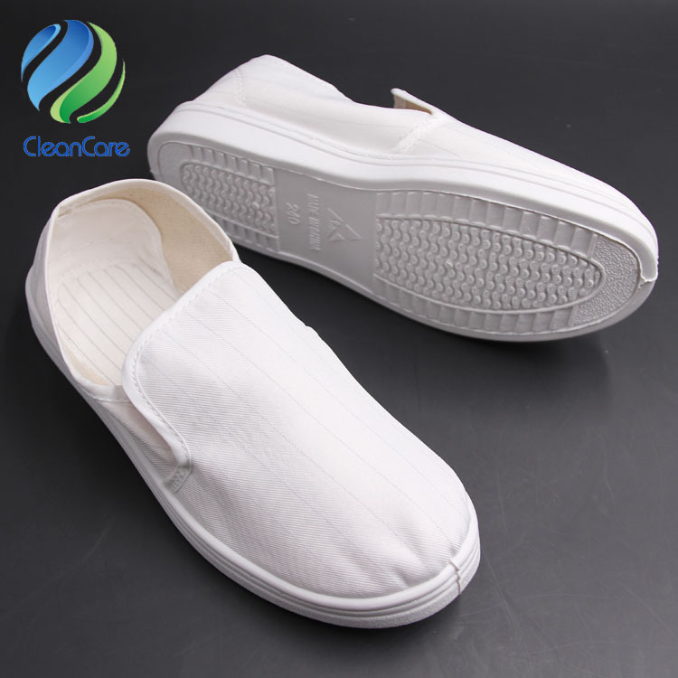 厂家直销白宽条帆布中巾防静电洁净鞋 无尘防尘鞋 防静电鞋透气鞋