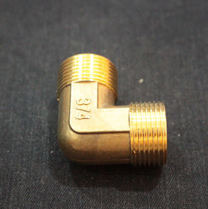 黄铜双外牙弯头铜接头1分2分3分6分水管铜弯头90度双外丝弯头