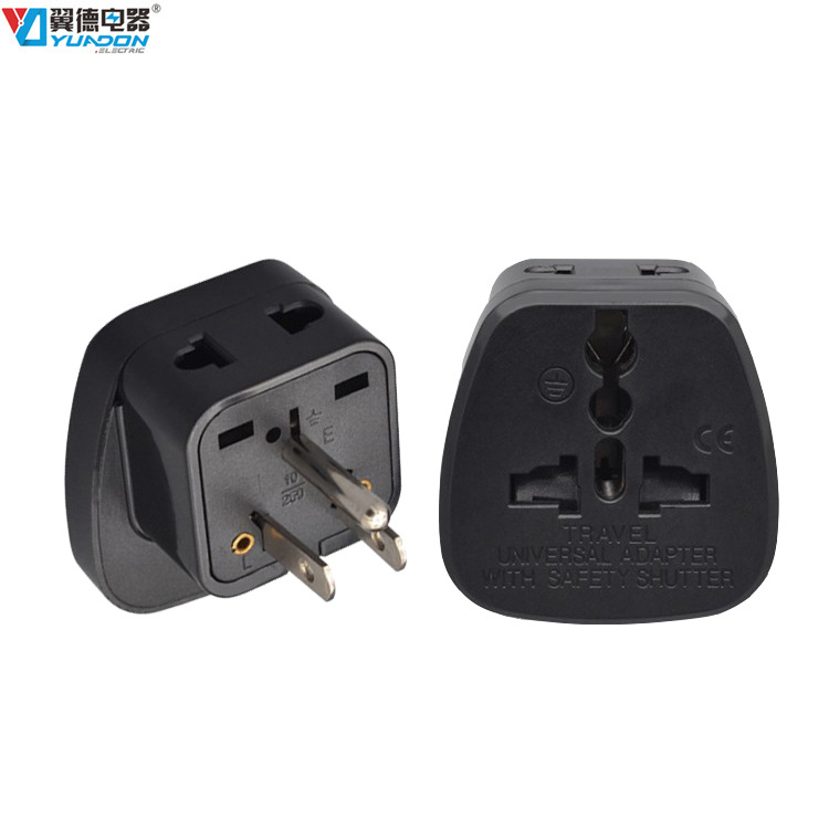 翼德美规转换插头 英标欧标转美标转接头 美国加拿大日本电源插头
