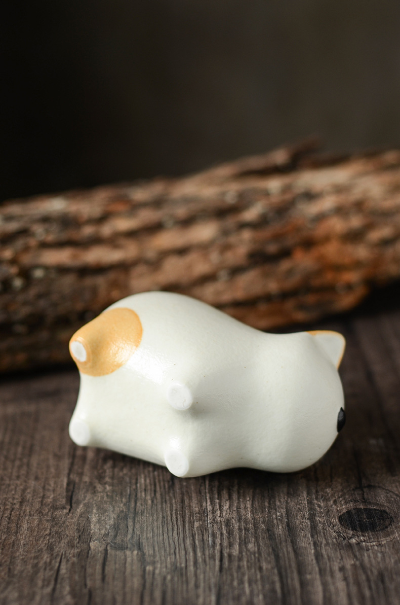 景德镇水培创意陶瓷纯手工手绘猫咪插花花器中式花卉桌面陶艺花瓶