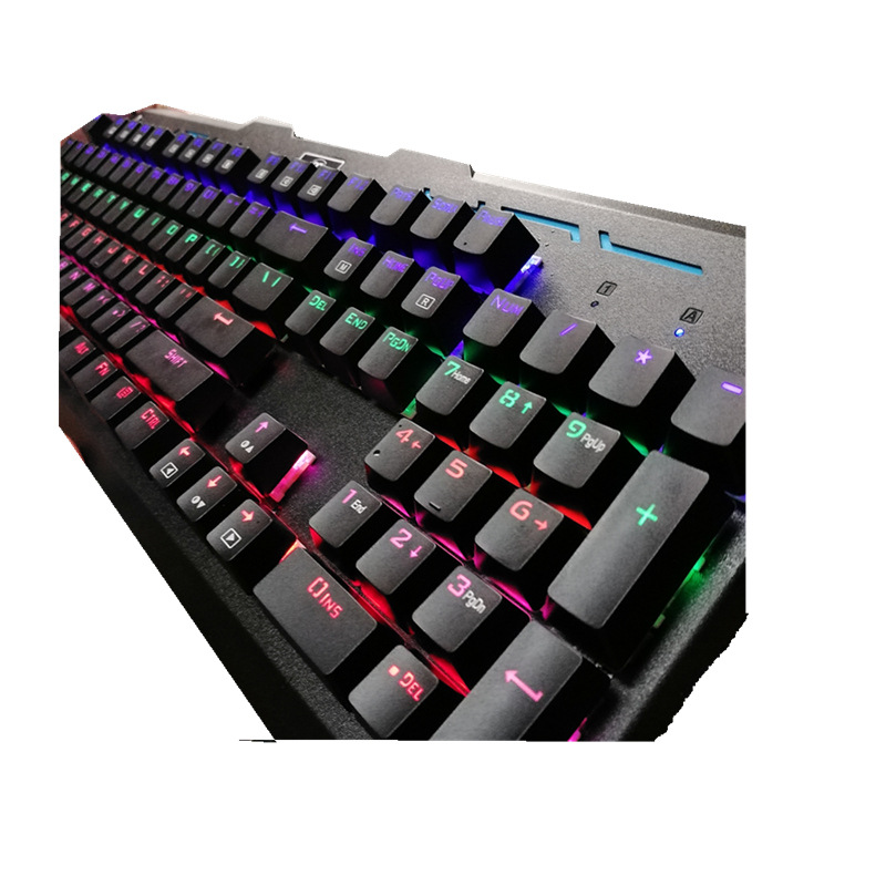 et i-850游戏机械键盘青轴104键 插拨轴网吧有线混光跑马电竞通用