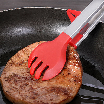 加长烤肉烤鱼夹子硅胶炒菜夹防烫耐高温食物夹家用夹子食品夹