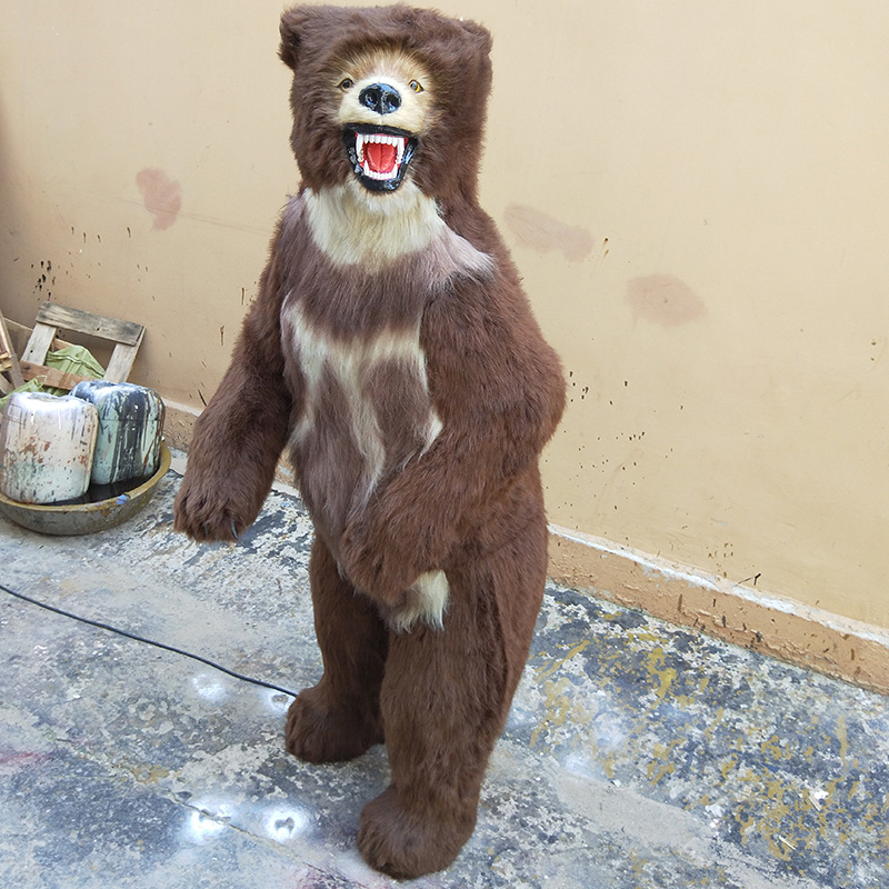 仿真棕熊模型动物熊标本博物馆展览活动装饰道具皮毛工艺品摆件
