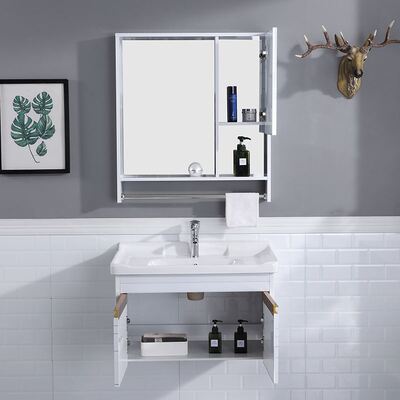 铝合金浴室柜小户型洗手盆柜组合简约现代卫生间挂墙式洗脸手盆zc