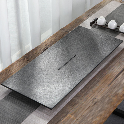 天然乌金石茶盘整块家用功夫茶具石头原石火烧石简约茶台干泡茶海