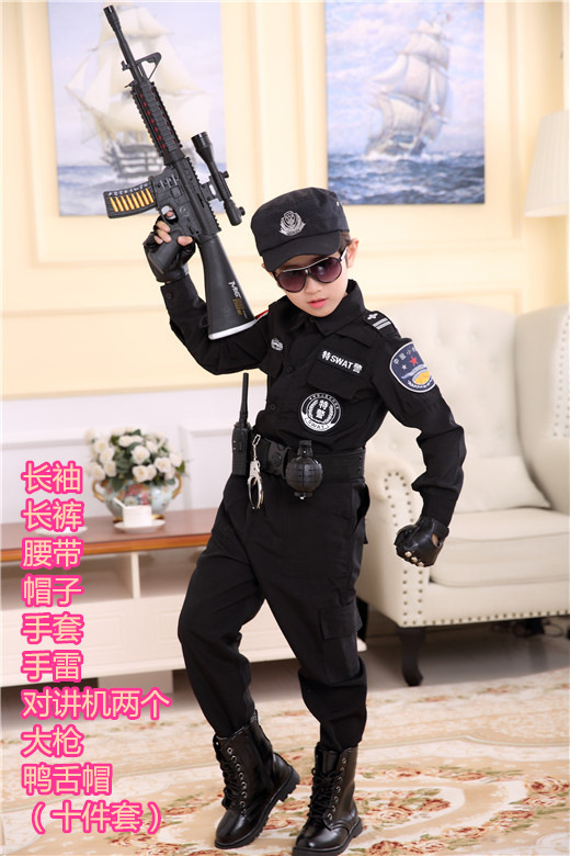 儿童警官服装警男童小军装小特警衣服幼儿角色扮演野战特种兵套装