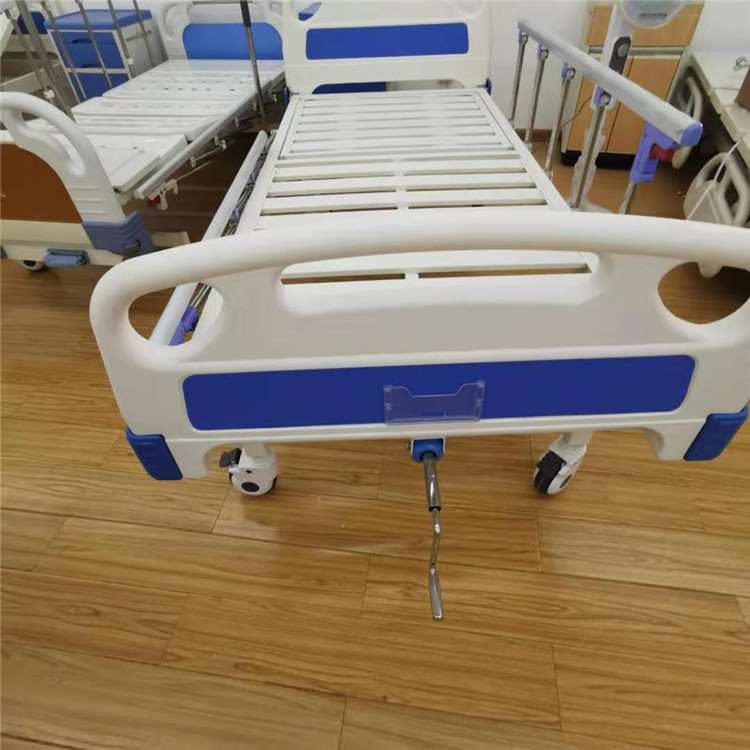 厂家直销手动条式单摇床abs床头病床护理床家庭护理医院护理带轮