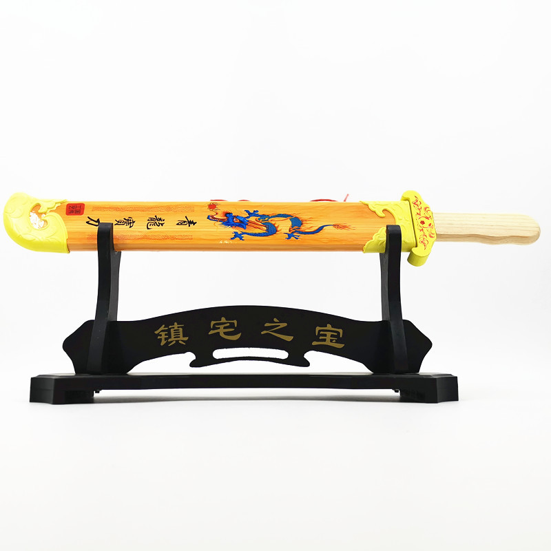 厂家直销 天然竹制青龙宝刀贴纸青龙刀竹制刀剑批发庙会刀剑批发