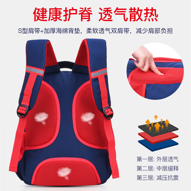 New Primary School Student Schoolbag Breathable Burden Reduction Boys and Girls Backpack Export Wholesale Foreign Trade Cross-Border Hot