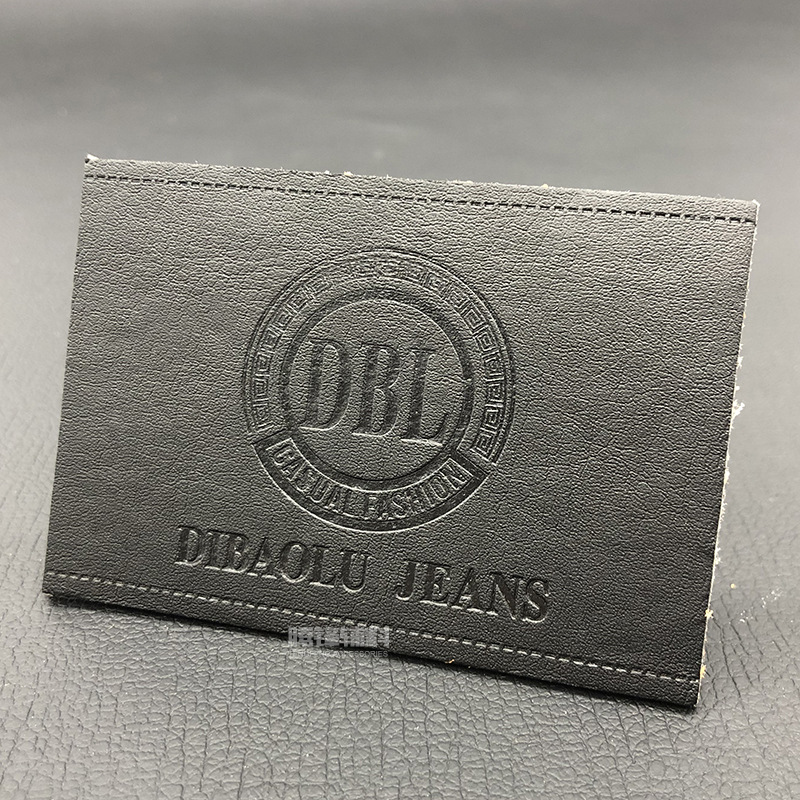 厂家直销皮标皮牌定做 logo设计真皮皮标 pu压花皮革商标pvc胶章