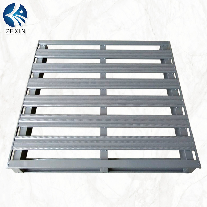 武汉厂销仓库二面进叉金属铁叉盘 可定单面加强型物流钢托盘平板