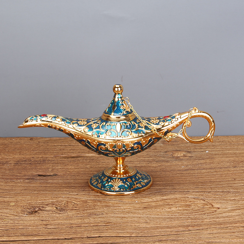 阿拉伯神灯小号许愿灯金属家居酒柜装饰品乔迁礼物阿拉丁神灯摆件
