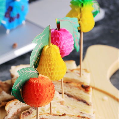 10cm一次性水果签 鸡尾酒装饰竹签点心签 水果签牙签酒吧装饰用品