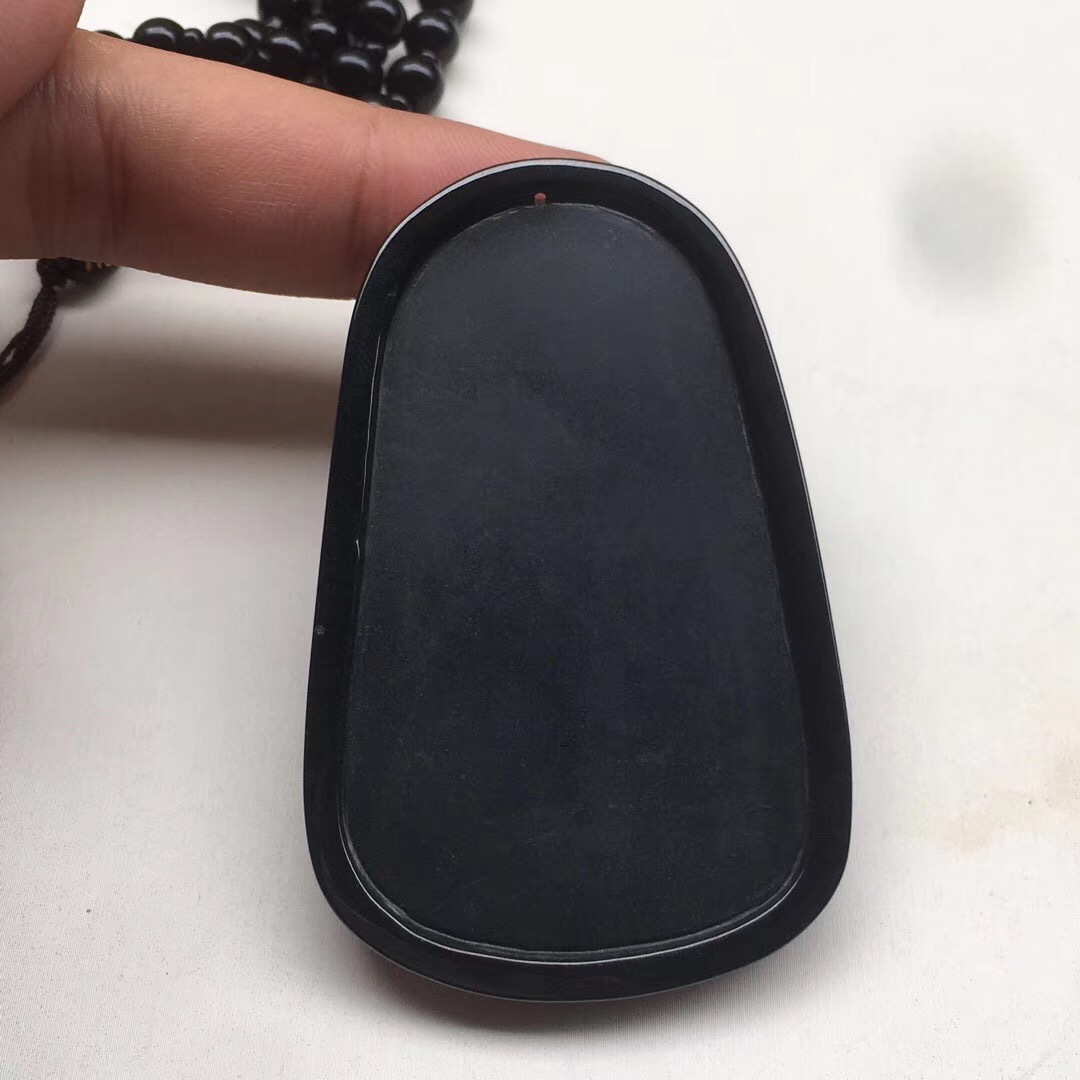 高端翡翠墨翠a货观音吊坠透水缅甸玉墨翡翠a货墨玉观音菩萨男挂件