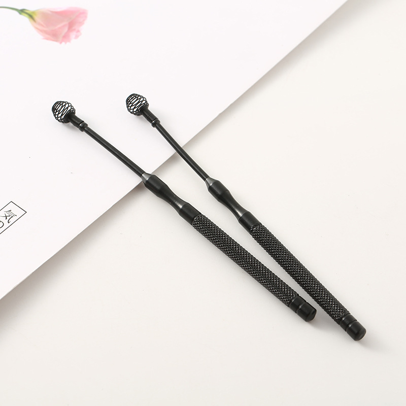 厂家批发不锈钢旋转式掏耳勺 耳垢大弹簧清洁圆形耳挖 耳道清洁