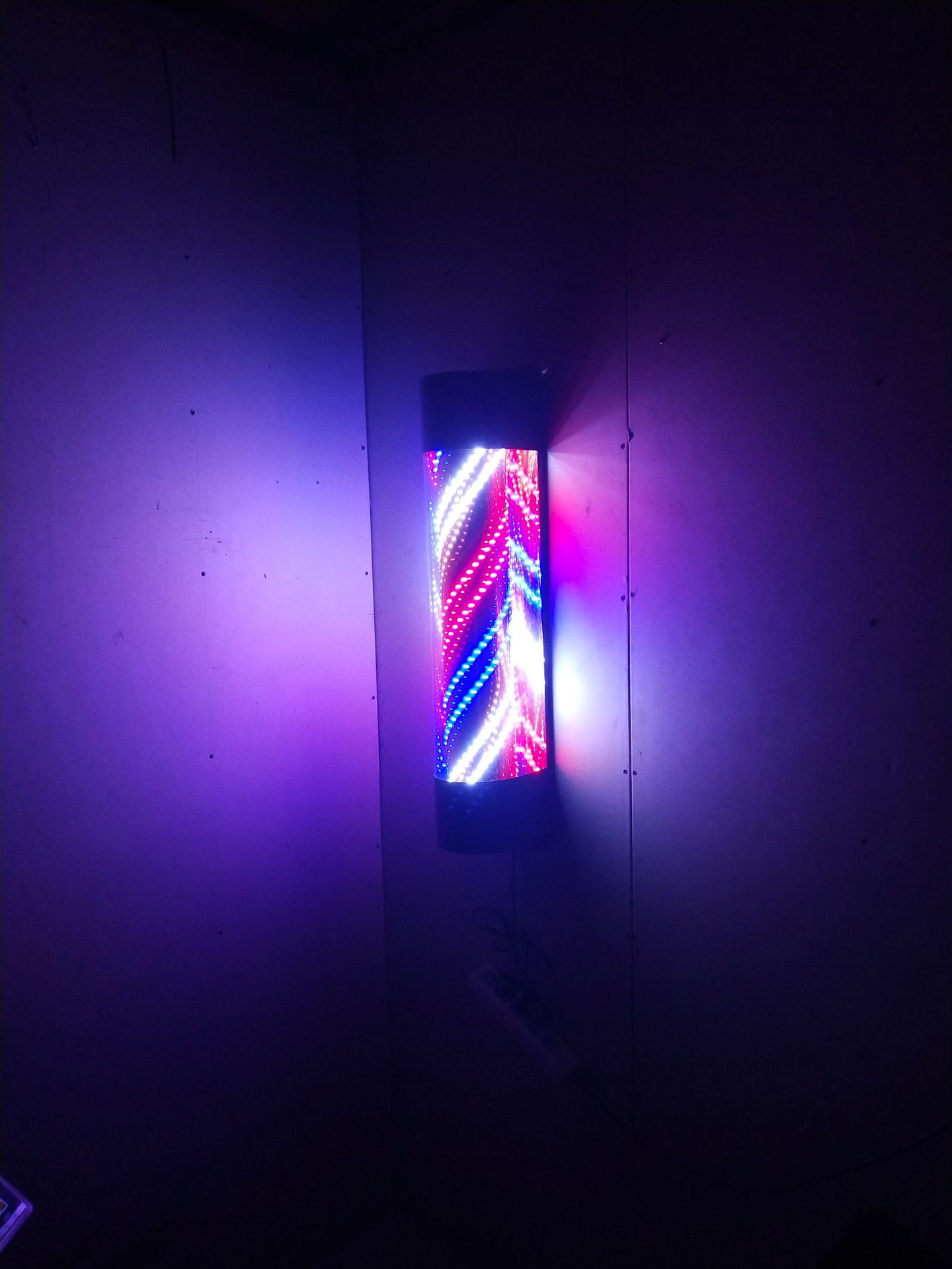 理发店标志led全彩半圆户外挂壁转灯发廊专用灯箱