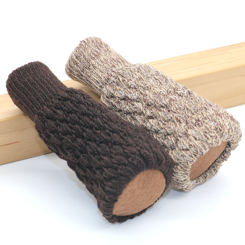 Knitted Chair Feet Gloves Leg Warmer Stool Leg Pads Double-Layer Thickened Mute Chair Leg Cap Stool Leg Cover Coffee Table Sofa Foot Cover