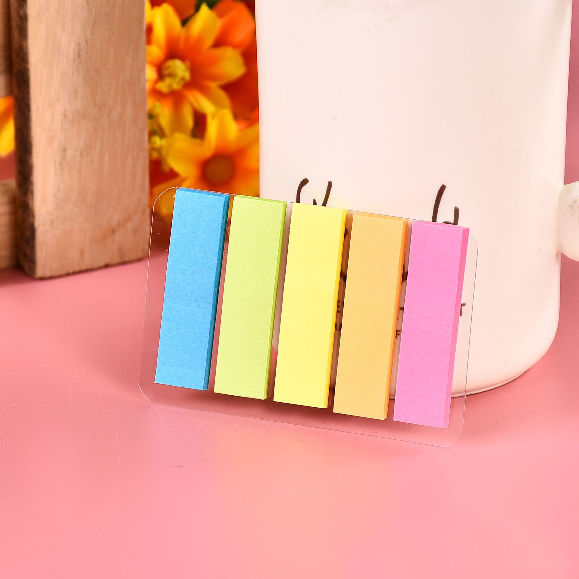 荧光便签条箭头彩色纸便利贴便签盒彩色分类便利贴定制印色便利贴