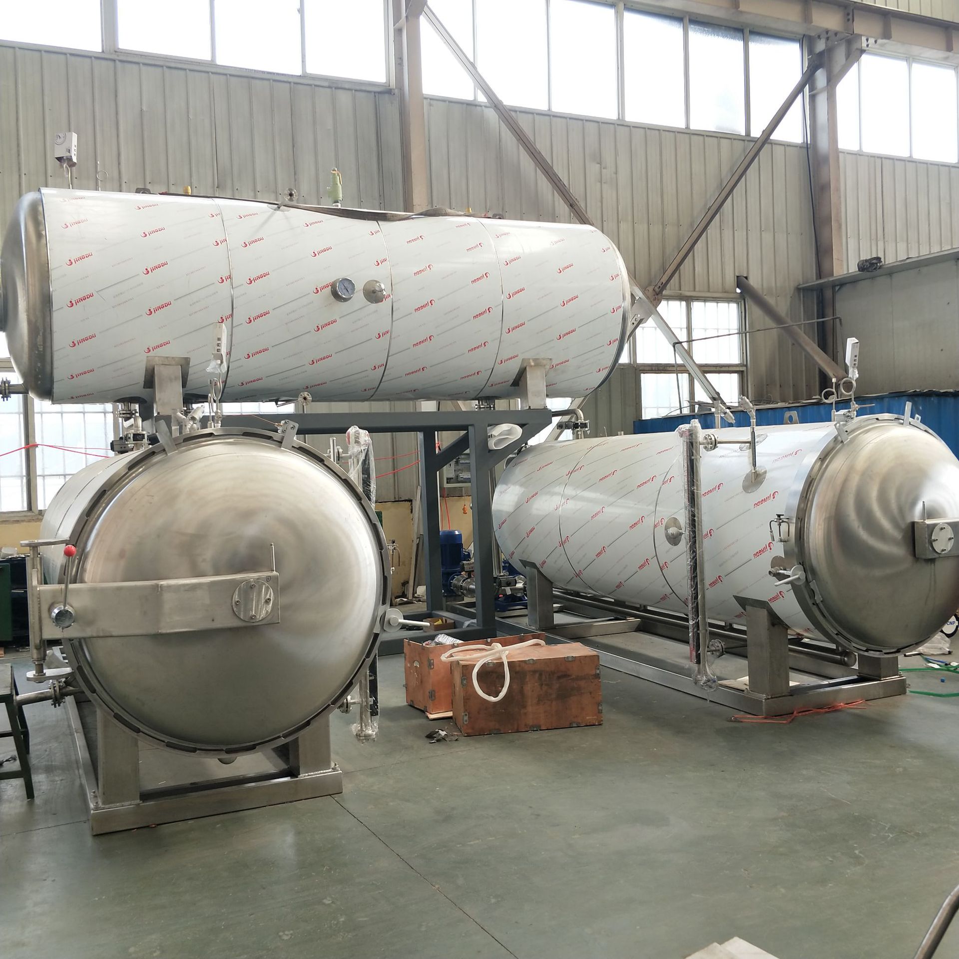 蒸汽加热双层水浴式杀菌锅 全不锈钢真空包装肉制品灭菌釜