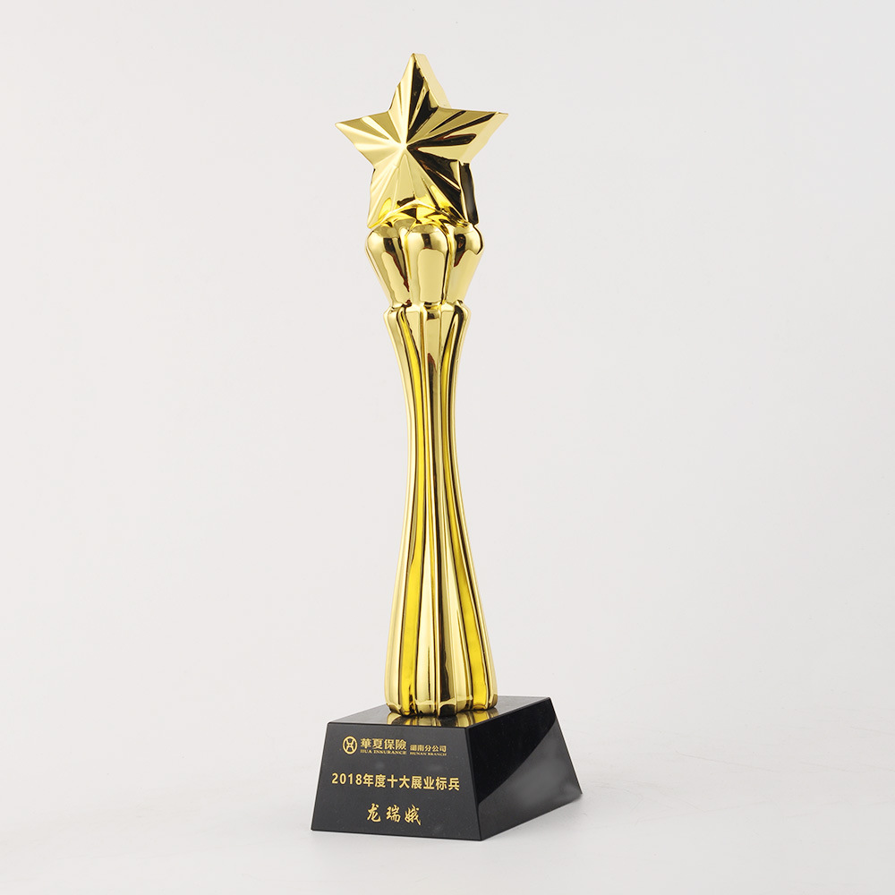 金属五角星水晶奖杯定制合金制作创意新款奖牌奖座年会比赛颁奖