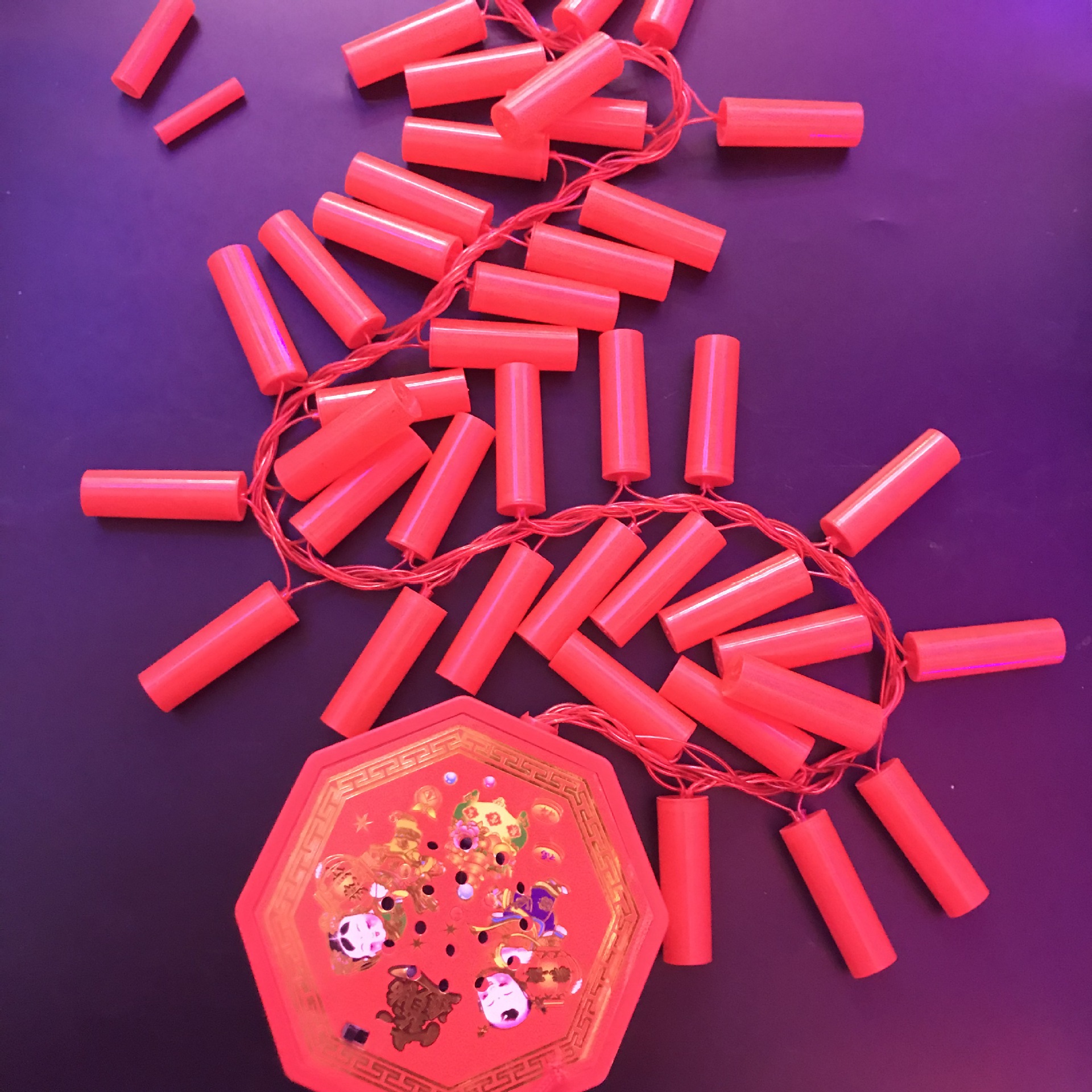 led电子鞭炮彩灯串灯闪节日灯仿真鞭炮年货饰品工程婚庆用品