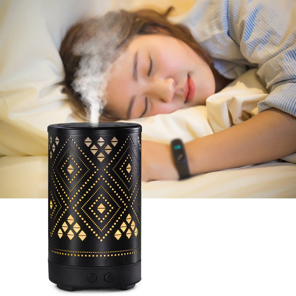 新品aroma diffuser100ml铁艺香薰机加湿器 静音超声波精油扩散仪