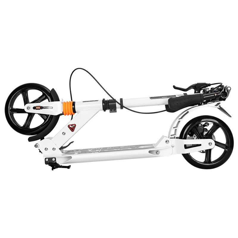 Cross-Border E-Commerce Pu Two-Wheel Scooter Single-Leg Aluminum Alloy Folding Bicycle Double Shock Absorber Disc Brake Adult Scooter