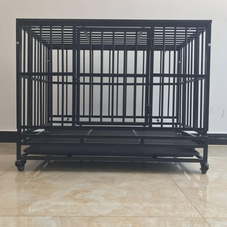 美鑫狗笼子大型犬狗笼金毛拉布拉多加粗37英寸出口穿管折叠笼子