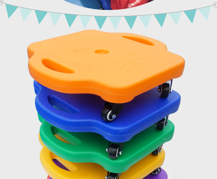 感统训练器材 滑板车儿童平衡板四轮大滑板早教幼儿园方形滑行车