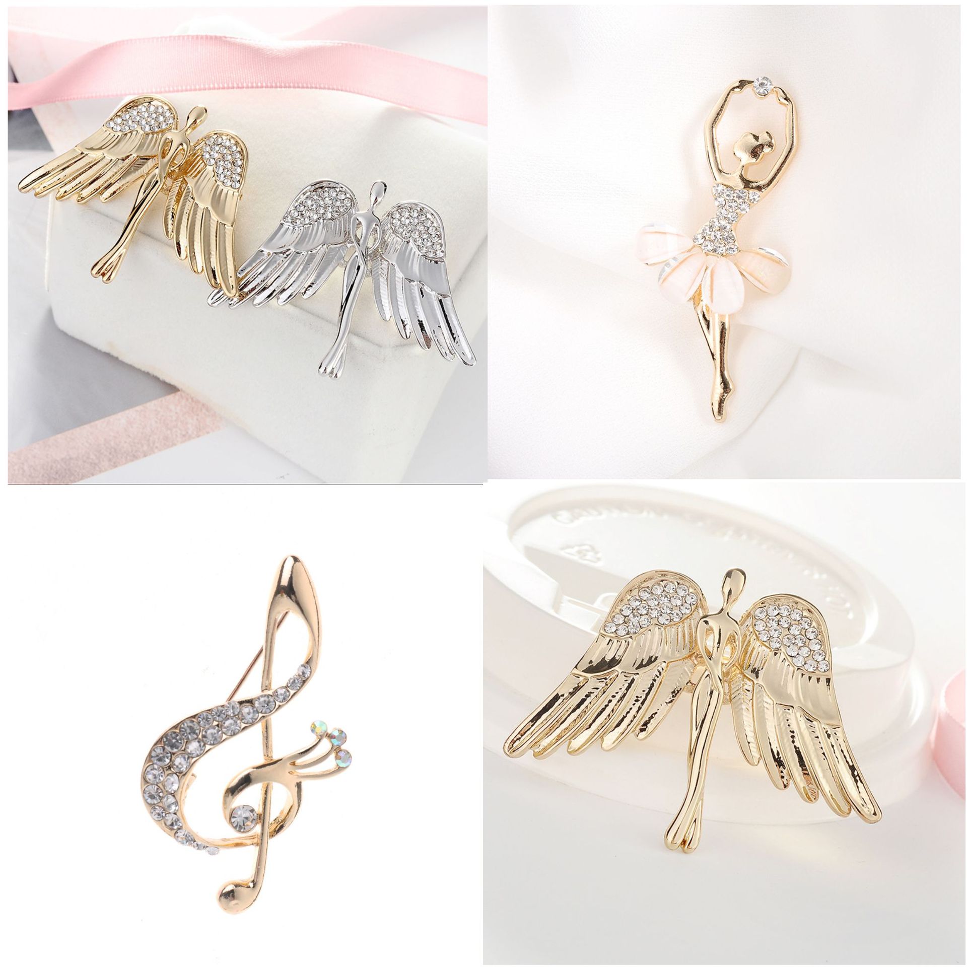 高档男士胸针天使翅膀韩版水钻胸花毛衣开衫别针西服复古徽章